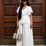 Traje elegante color blanco