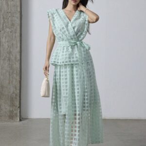 Traje verde menta